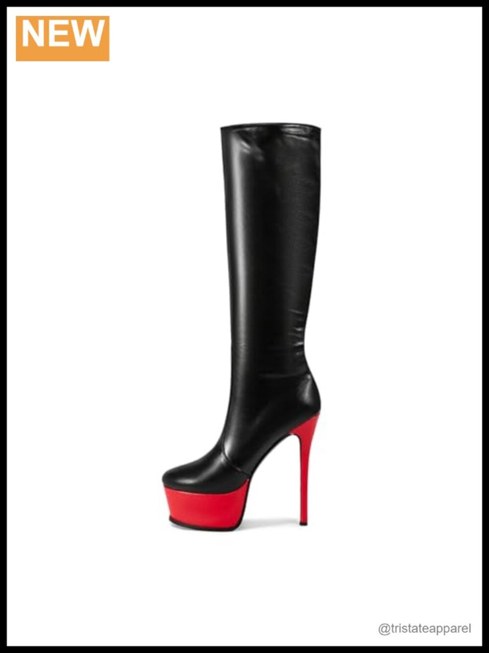 Women's Knee High Boots Stiletto Heels Back Zip PU Leather Wide Calf